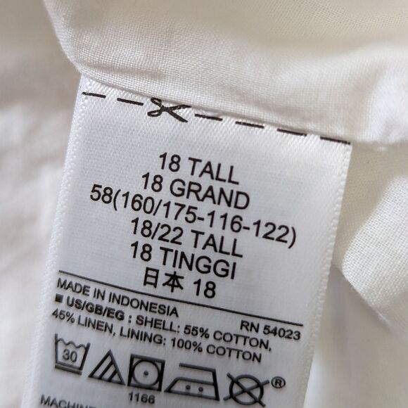 Gap Linen Pinafore Midi Dress Minimalist Wooden Button Convertible Straps 18T - Picture 11 of 15